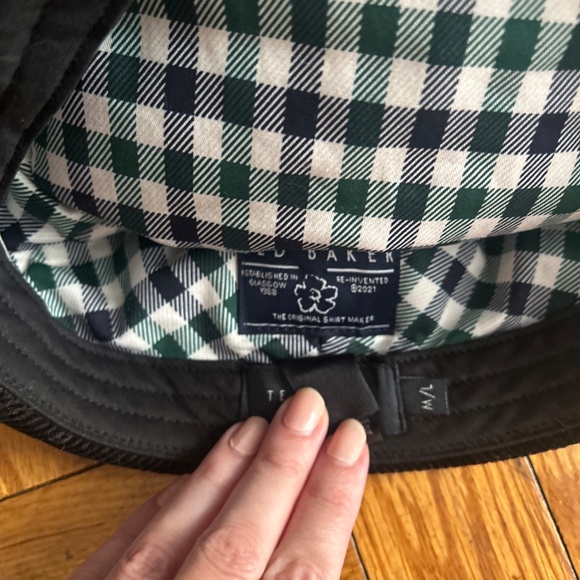 Ted Baker London Driving Newsboy Cap Hat Black Corduroy Gentlemen Medium/Large - Picture 4 of 5